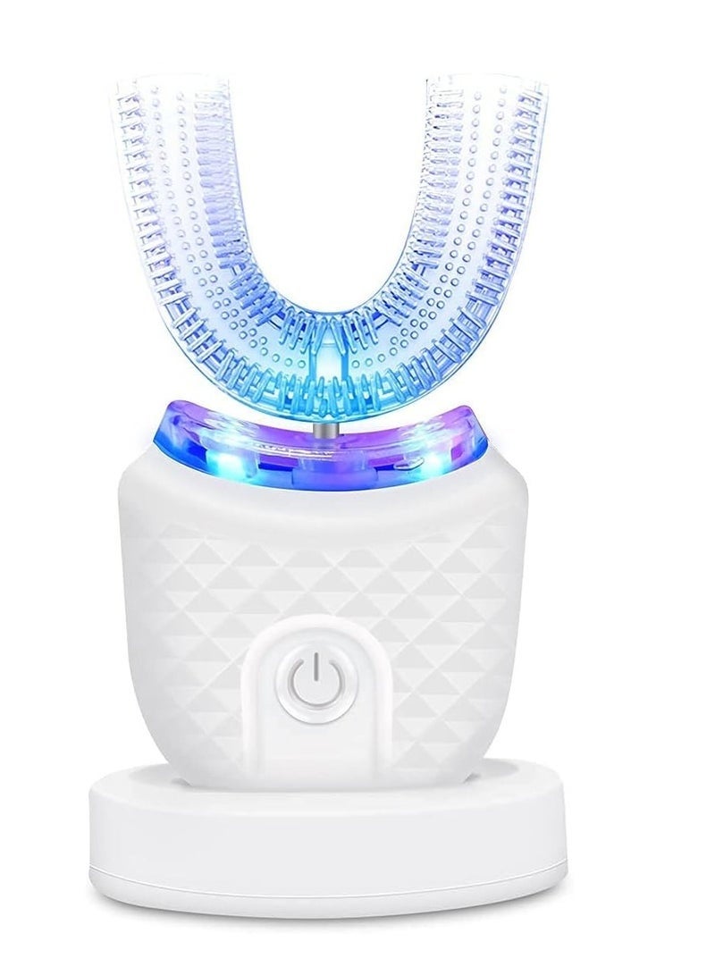 Ultrasonic U-Shaped Electric Toothbrush for Adults – 360° Whole Mouth Cleaning, Whitening LED, 4 Brushing Modes (Strong, Comfortable, Massage, Whitening), Wireless Fast Charging, IPX7 Waterproof, Smart Automatic Toothbrush with Removable Brush Head - Image 1